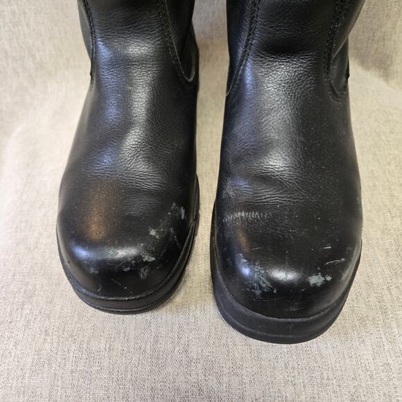 Hytest Mens Wellington Leather Work Boots Size 10 Slip Resistant Steel Toe - Picture 3 of 16